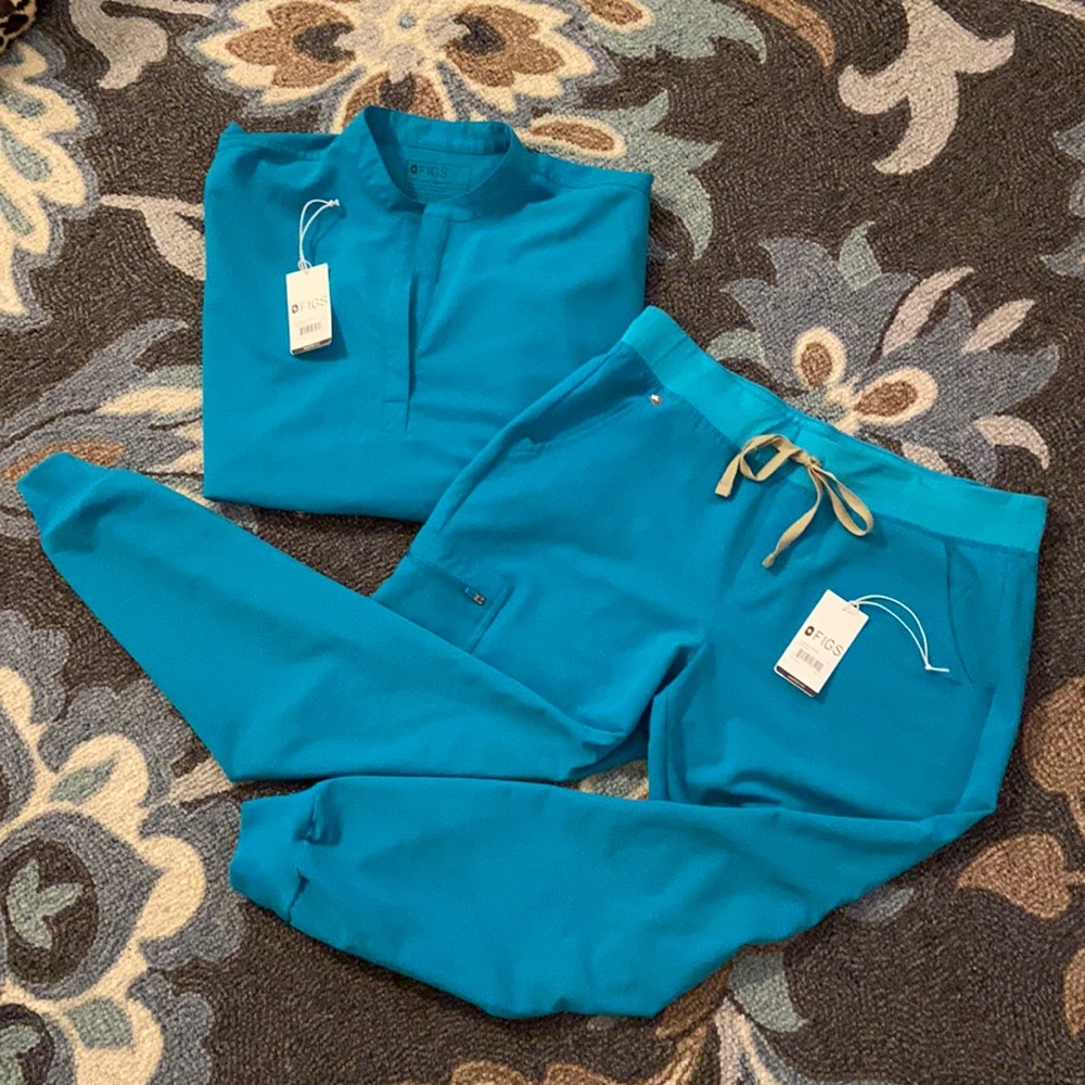 FIGS TEAL SCRUB SET LARGE